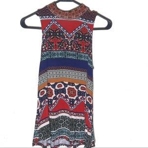 CABLE AND GAUGE sleeveless high neck printed tank